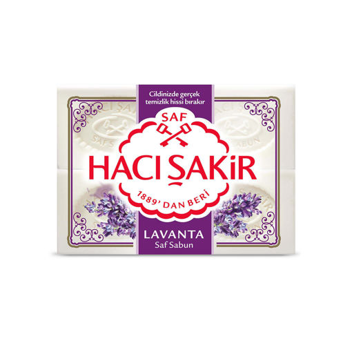 Hacı Şakir Lavanta Beyaz Kalıp Sabun 4 x 150 Gr nin resmi