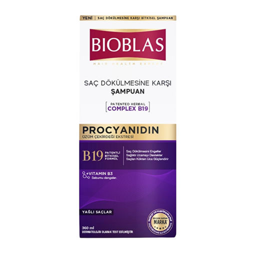 Bioblas Saç Dökülmesine Karşı Yağlı Saçlar İçin Şampuan 360 Ml nin resmi