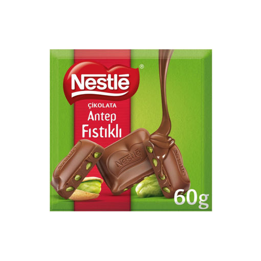 Nestle Antep Fıstıklı Sütlü Kare Çikolata 60 Gr nin resmi