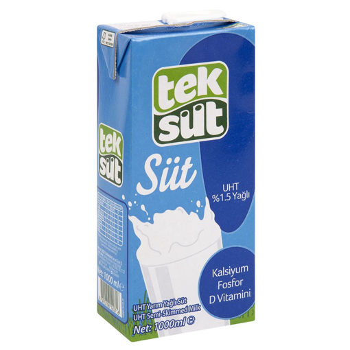 Teksüt Uht Yarım Yağlı Süt 1 Lt nin resmi