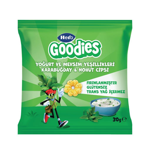 Hero Goodies Yoğurt ve Mevsim Yeşillikleri Karabuğday & Nohut Cipsi 290 Gr nin resmi