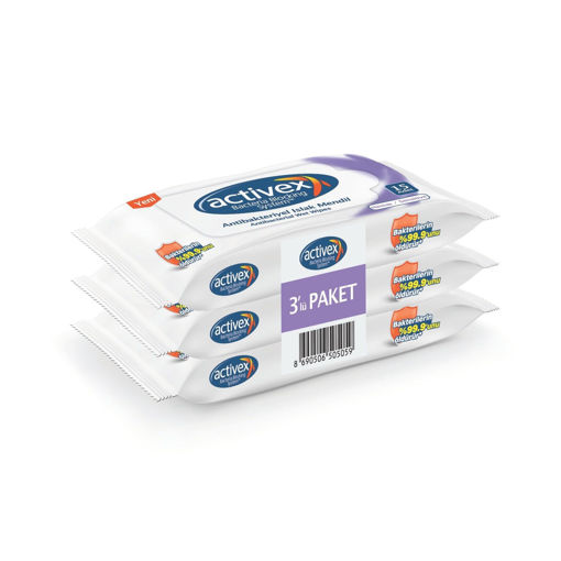 Activex Antibakteriyel Hassas Islak Cep Mendil 3X15 Adet nin resmi