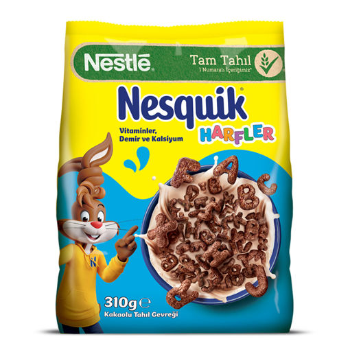 Nesquik Harfler Çikolatalı Mısır Gevreği 310 Gr nin resmi