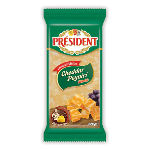 President Cheddar Marble Peyniri 220 Gr nin resmi