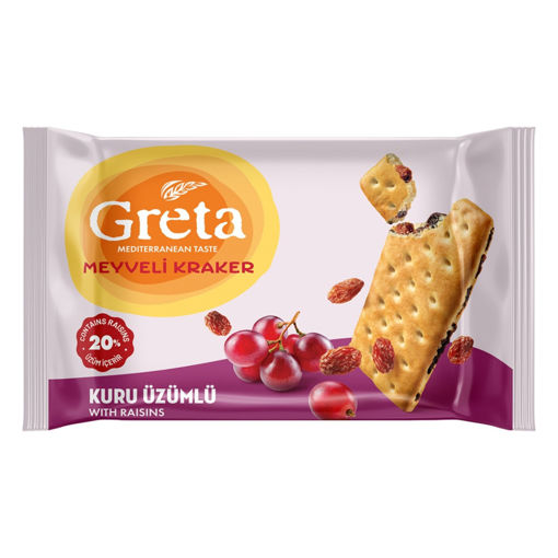 Greta Kuru Üzümlü Meyveli Kraker 4'lü 37.5 Gr nin resmi