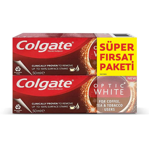 Colgate Optic White Beyazlatıcı Diş Macunu 2 x 50 Ml nin resmi