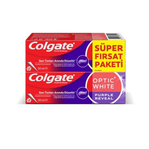 Colgate Optic White Purple Revea Diş Macunu 2x50 Ml nin resmi