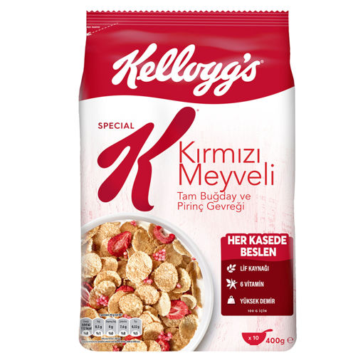 Kellogg's Special K Kırmızı Meyveli Tam Buğday ve Pirinç Gevreği 400 Gr nin resmi