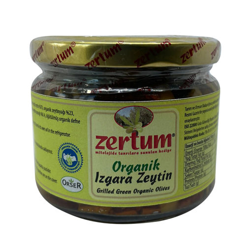 Zertum Organik Izgara Zeytin 265 Gr nin resmi